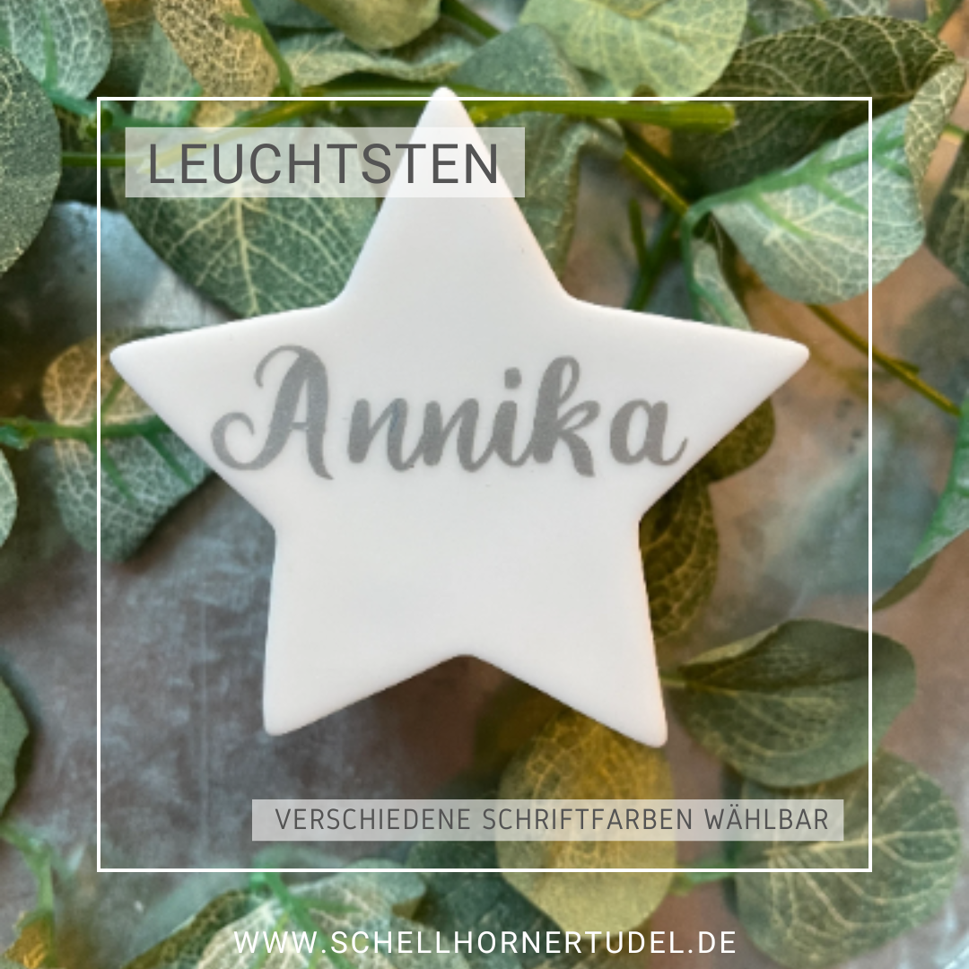 Kleiner Leuchtstern mit Namen LED Stern personalisiert Geschenk zur Geburt * Weihnachten / Nachtlicht mit Farbwechsel