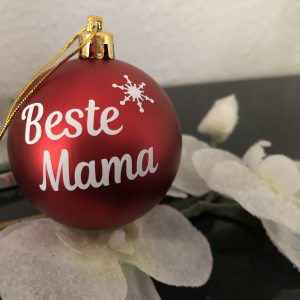 Personalisierte Weihnachtskugel (Kunststoff) mit Wunschbeschriftung / Namen