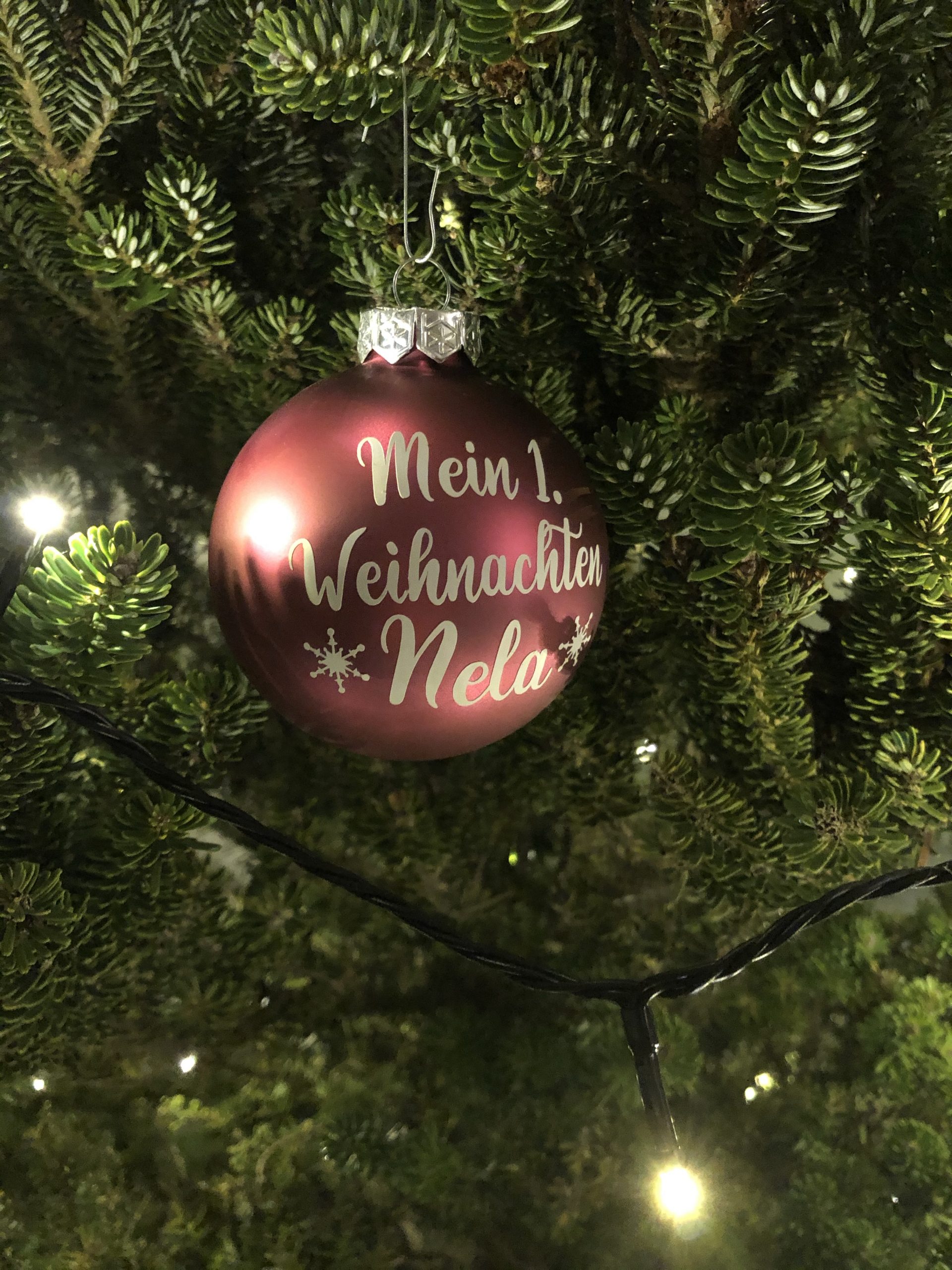Personalisierte Weihnachtskugel "mein 1. Weihnachten" & Name aus Glas – Bild 6