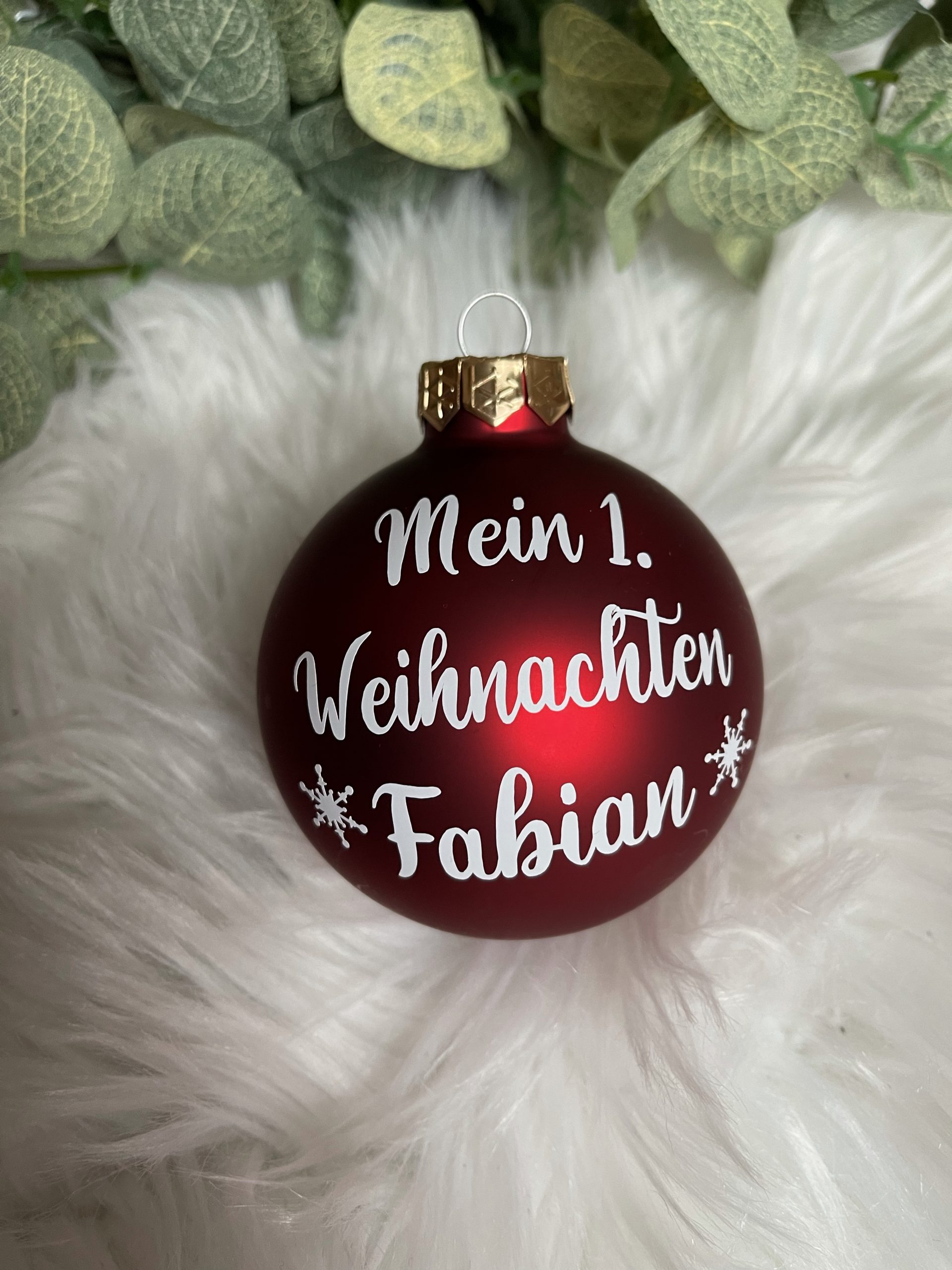 Personalisierte Weihnachtskugel "mein 1. Weihnachten" & Name aus Glas – Bild 7