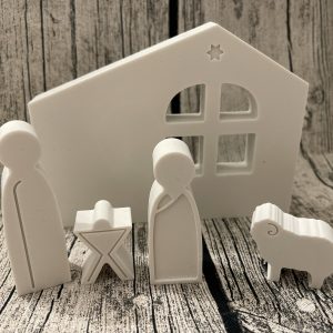 Krippe (Weihnachten) gegossen aus Keraflott - klein