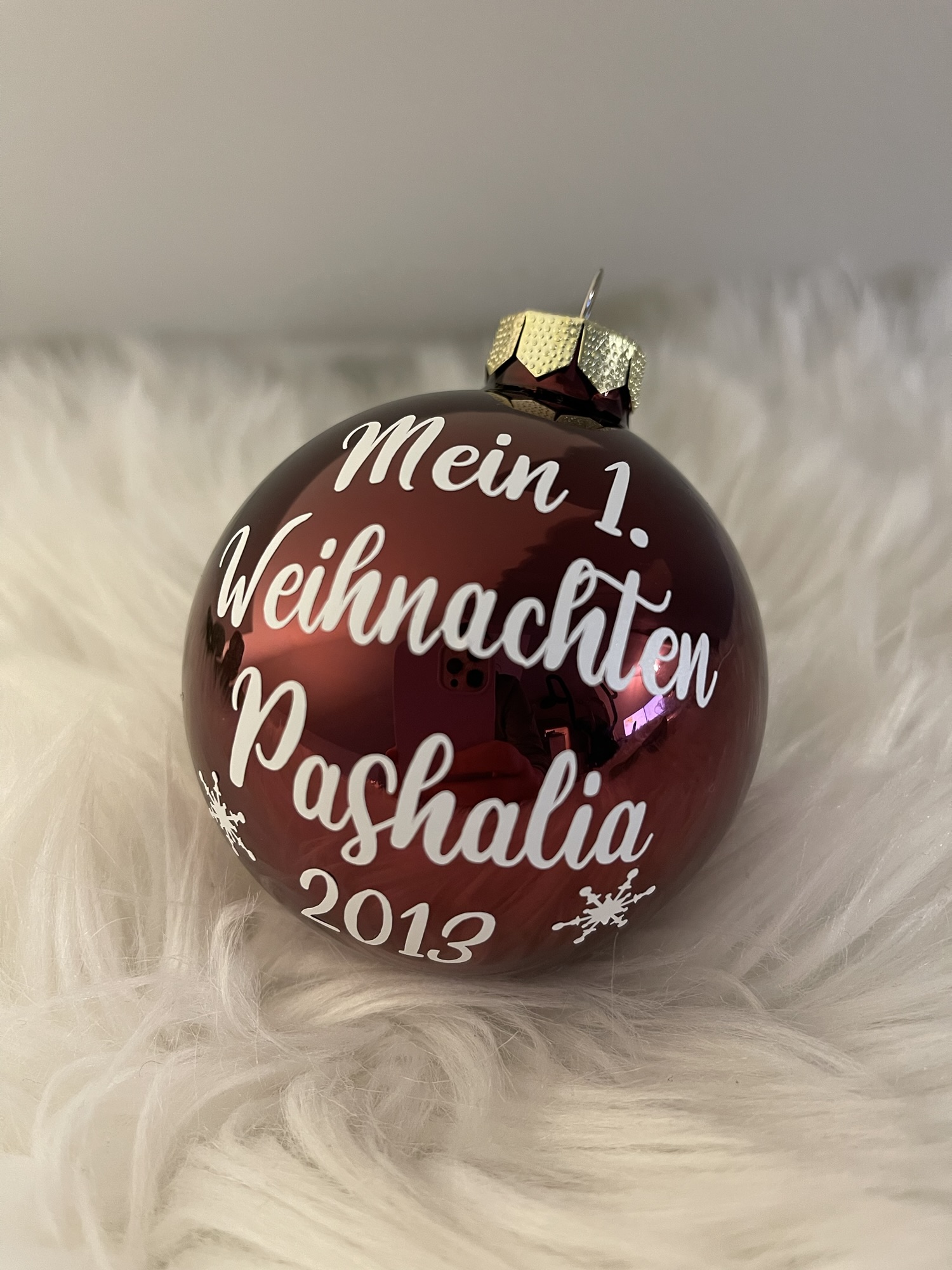 Personalisierte Weihnachtskugel "mein 1. Weihnachten" & Name aus Glas – Bild 12