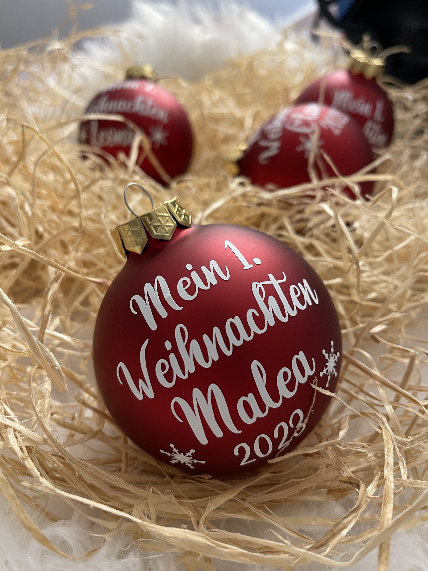 Personalisierte Weihnachtskugel "mein 1. Weihnachten" & Name aus Glas – Bild 10