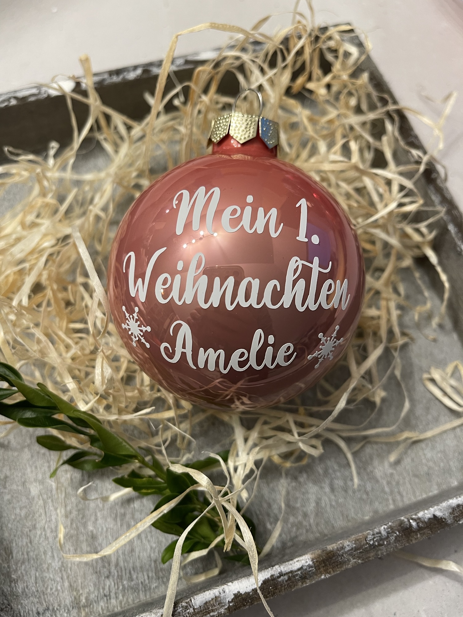 Personalisierte Weihnachtskugel "mein 1. Weihnachten" & Name aus Glas – Bild 11